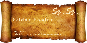 Szieber Szabina névjegykártya